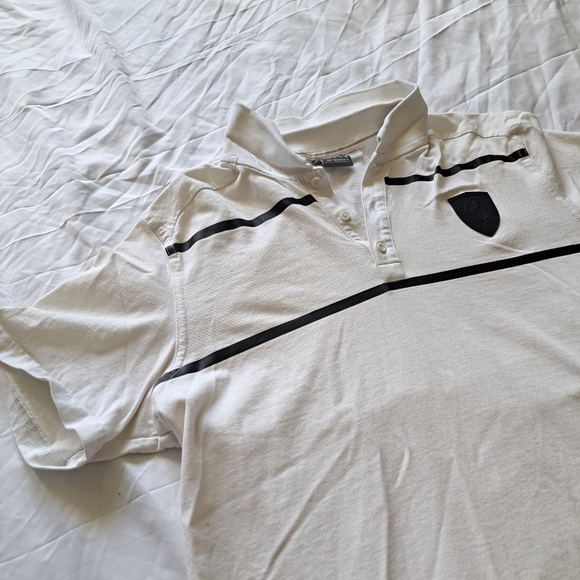 Puma | White & black stripes with horse crest men's short sleeved - Picture 5 of 10